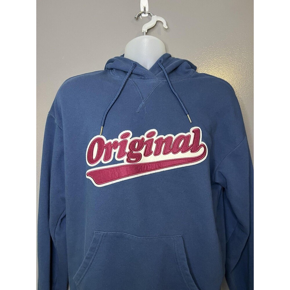 Original Use Hoodie Mens Small Blue Fleece Pullover Original Logo Sweatshirt